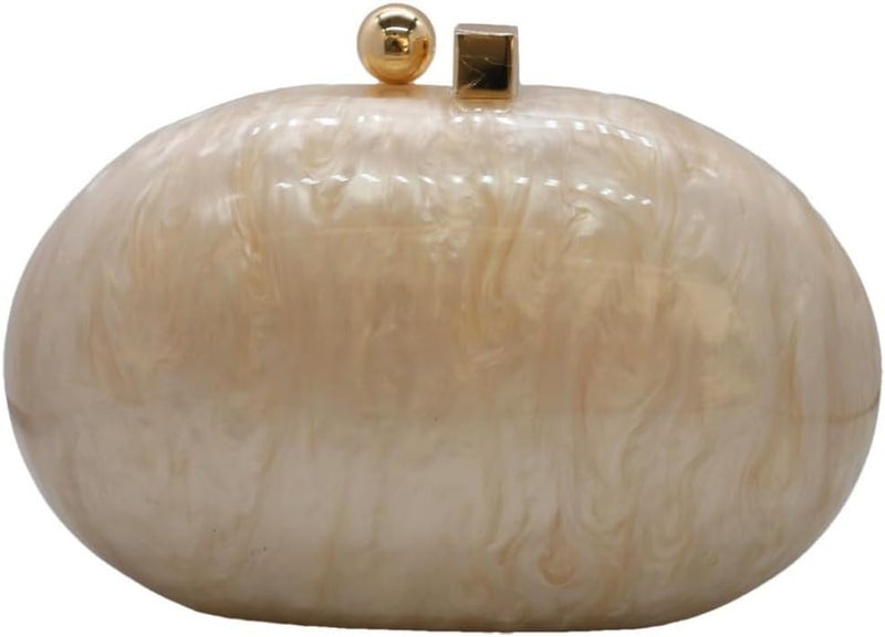 GSYPS Acrylic Evening Clutch Bag for Women Shell Shape Shoulder Crossbody Bag Glitter Marble Purse Handbag - Image 1